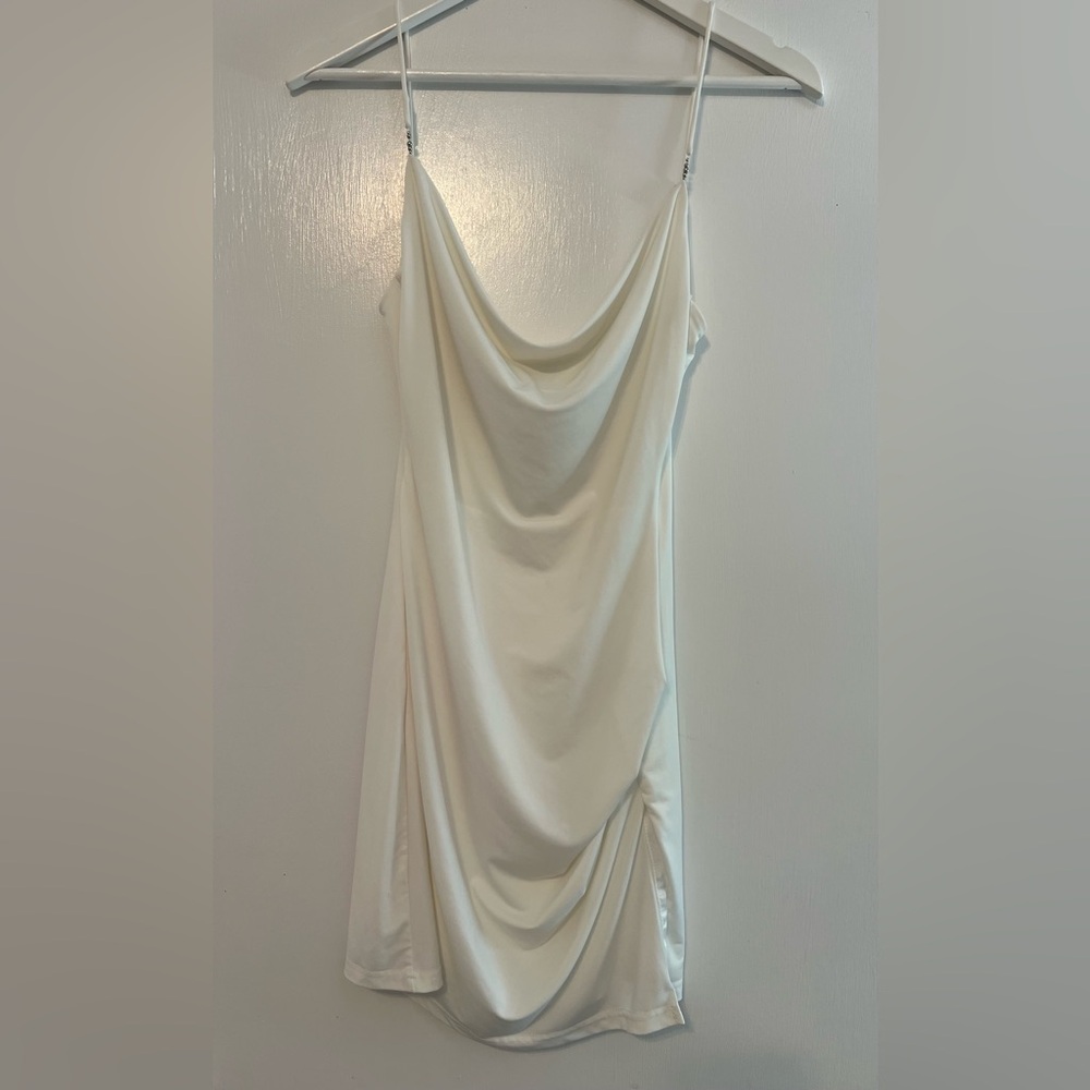 Elegant White Draped Dress